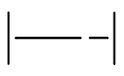Two vertical lines representing the beginning and end of the beat. In between are a longer horizontal line followed by a shorter horizontal line.