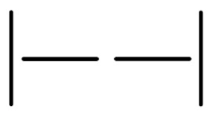 Two vertical lines representing the beginning and end of the beat. In between are two equal-length horizontal lines.