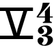 A capital Roman numeral 5 followed by the Arabic numerals superscript 4 and subscript 3.