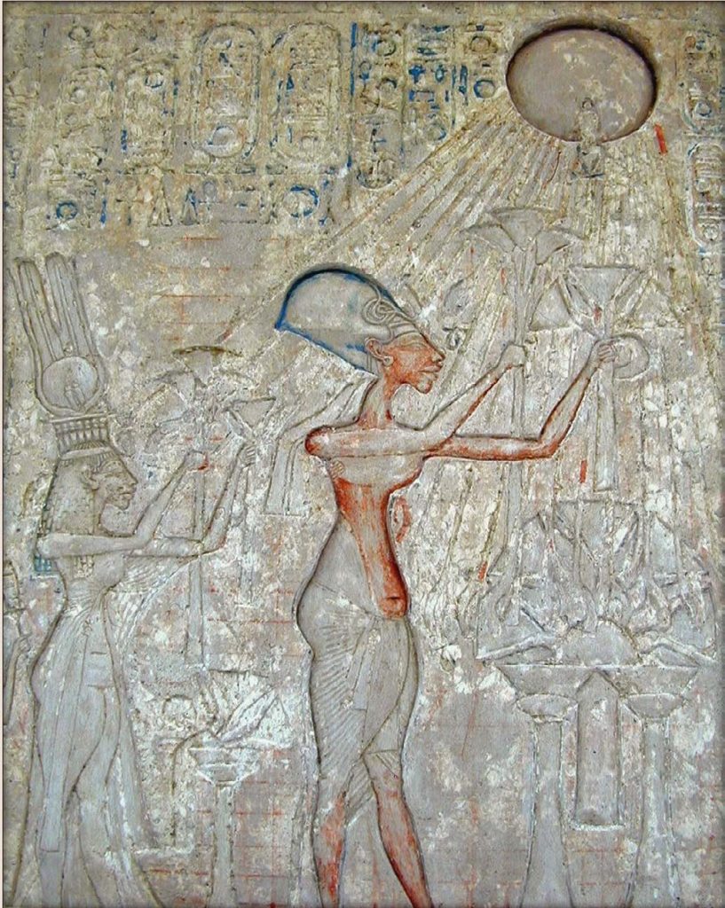 Panel with adoration Scene of Aten