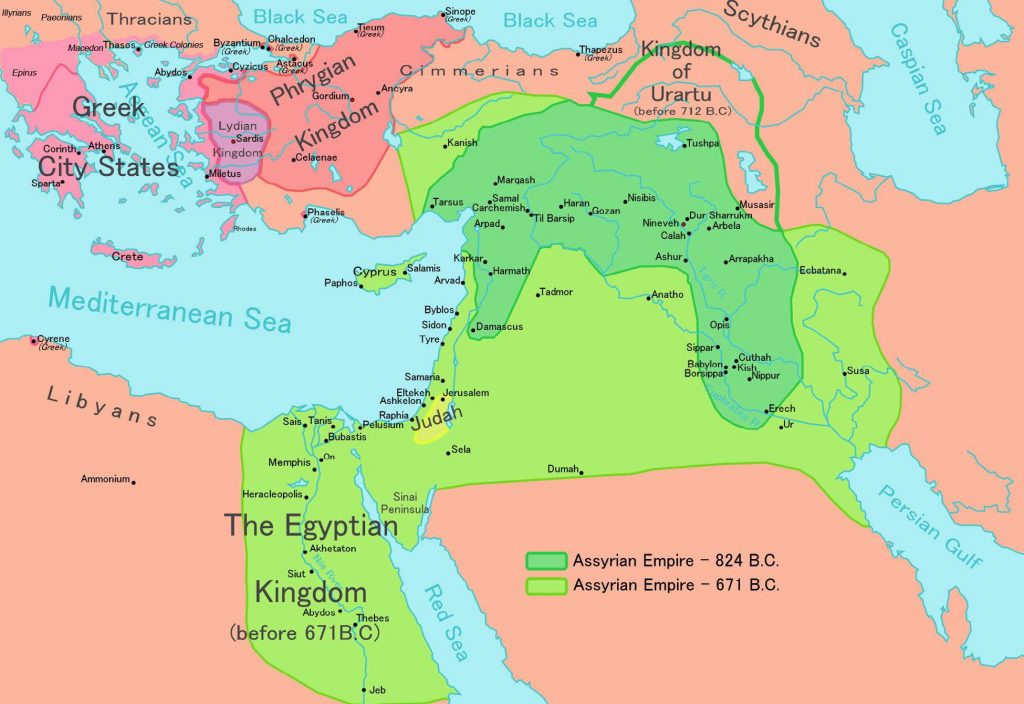 The Assyrian Empire at its height.