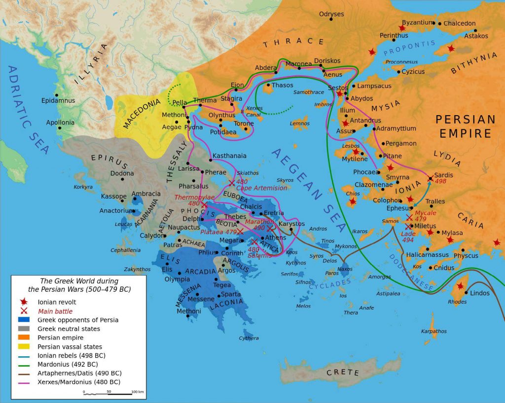 Map 5.2 | Map of the Ancient Greek city-states at the beginning of the Persian Wars | Historians estimate that close to 1,500 of these city-states dotted the ancient Greek landscape.