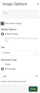 Image Options