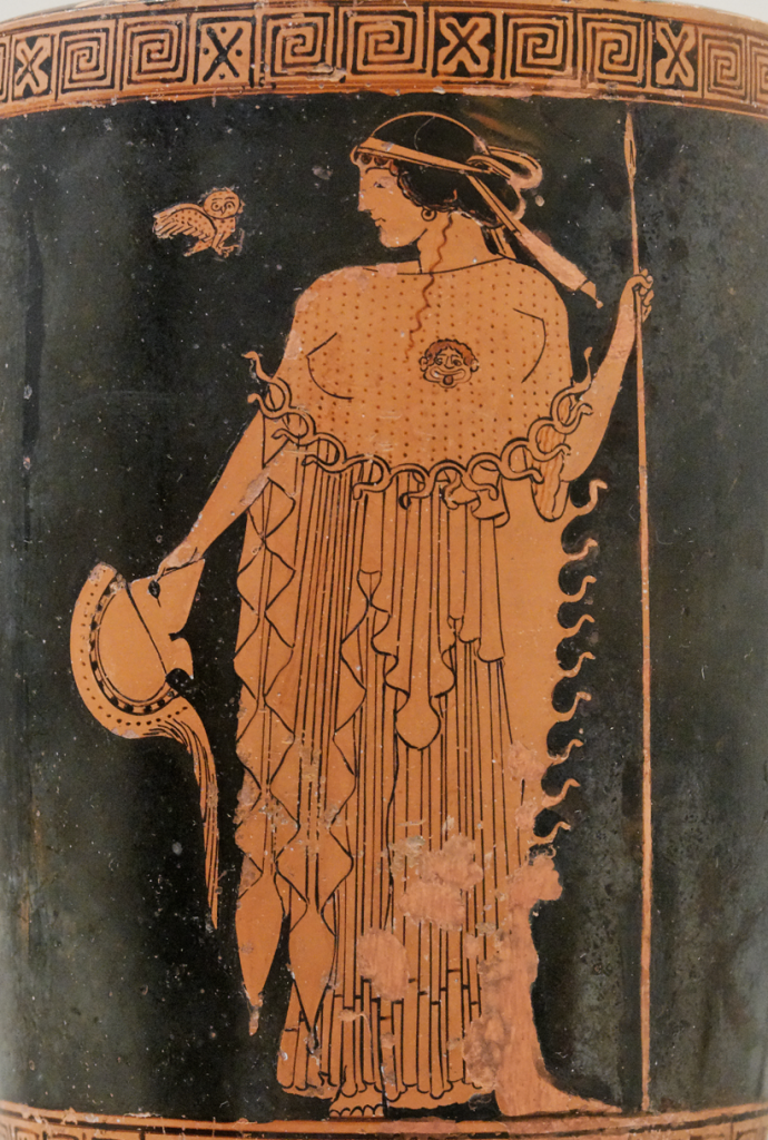 Athena wearing aegis