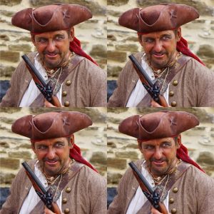 Image of the same pirate four times.