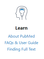 PubMed website screen shot of Learn category