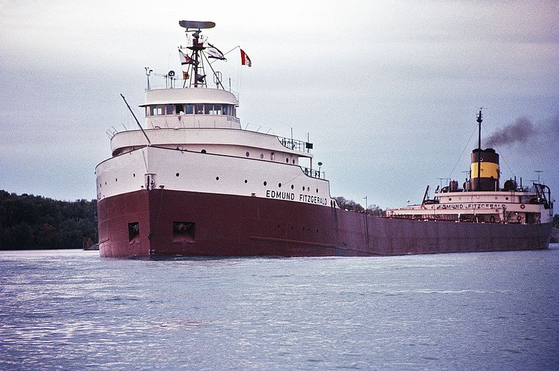 Great Lakes freighter, Edmund Fitzgerald, immortalized by singer Gordon Lightfoot after sinking (Nov. 9, 1975) in Lake Superior