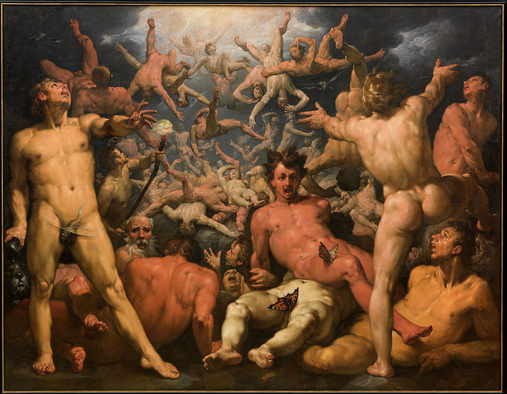 The Fall of the Titans, oil painting by Dutch painter Cornelis van Haarlem (1588–1590)