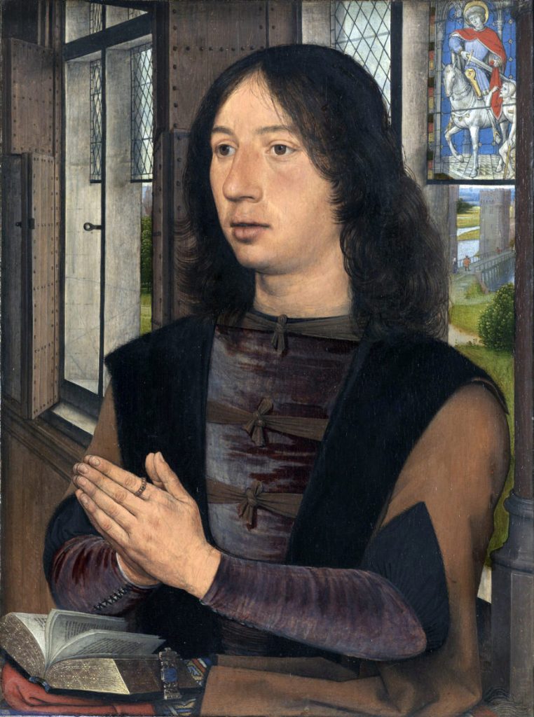 Hans Memling, right wing of Maarten van Nieuwenhove, Diptych of Maarten van Nieuwenhove, 1487, oil on panel, 33.5 x 44.7 cm (each panel) (Musea Brugge)