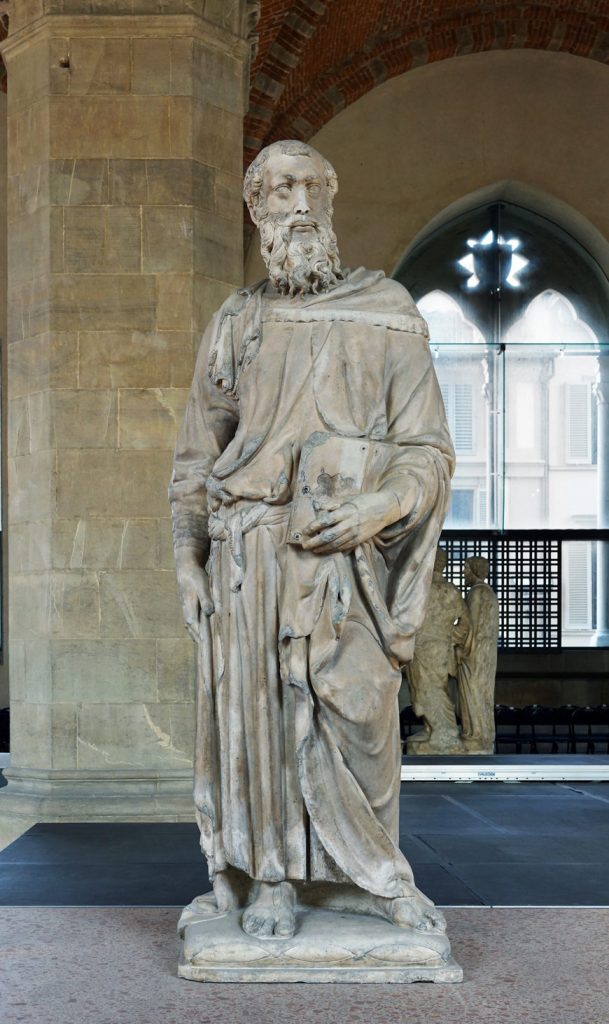 Donatello, Saint Mark, 1411-13, marble, 93″ (236 cm) Orsanmichele, Florence (photo: Steven Zucker, CC BY-NC-SA 2.0)
