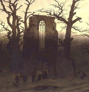 Detail of Caspar David Friedrich, Abbey in an Oak Forest.