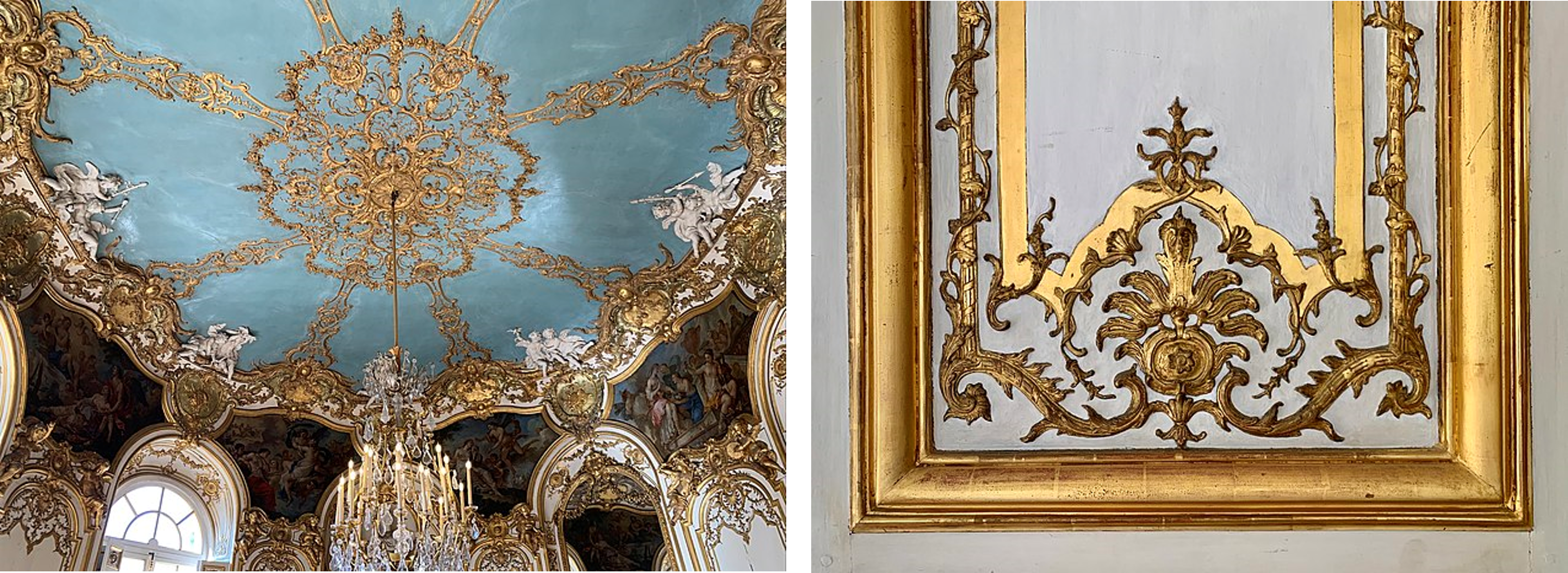 Detail of decoration in the Salon de la Princesse (left) Detail of decoration in the Salon de la Princesse (right)
