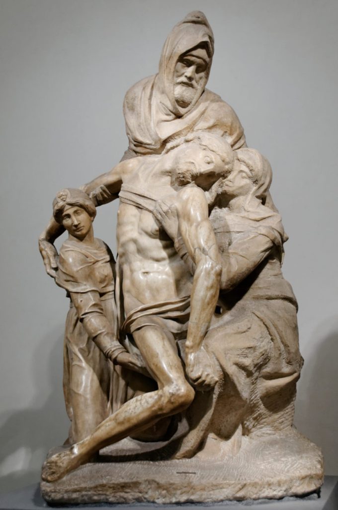 Michelangelo, Deposition (The Florentine Pietà), c. 1547–55, marble, 2.26 m high (Museo dell’Opera del Duomo, Florence, photo: Marie-Lan Nguyen, CC-BY 2.5)