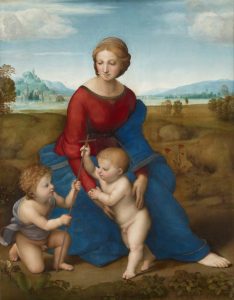 Raphael, Madonna of the Meadow, 1505–06, oil on panel, 885 x 1130 cm (Kunsthistorisches Museum, Vienna)