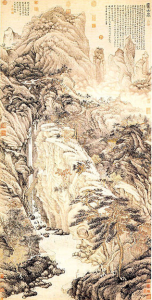 Shen Zhou, Mount Lu, 1467, ink and watercolor on paper, 193.8 cm x 98.1