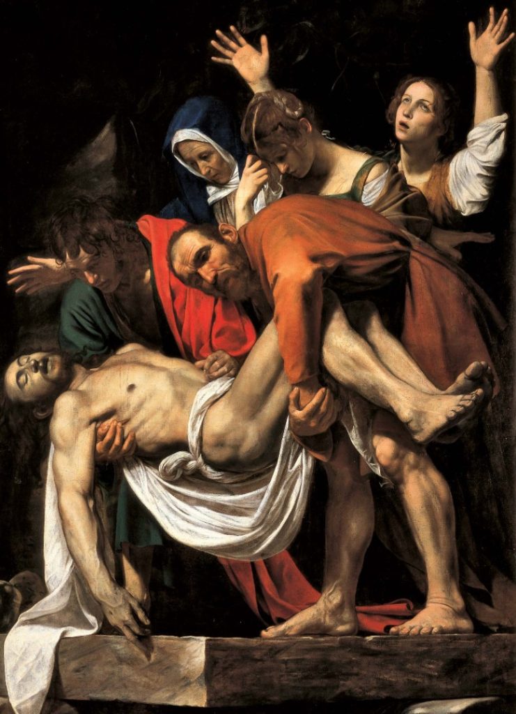 Michelangelo Merisi da Caravaggio, Deposition (or Entombment) (detail), c. 1600–04, oil on canvas, 300 x 203 cm (Pinacoteca Vaticana, Vatican City)