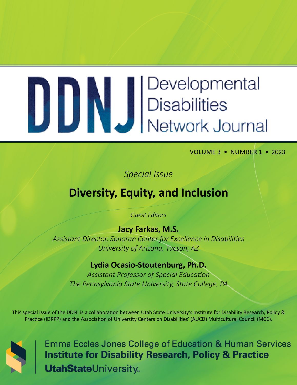 Cover image for Developmental Disabilities Network Journal, Volume 3, Issue 1