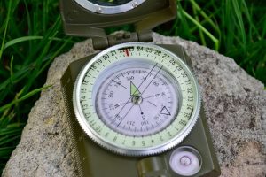 A photo of a compass