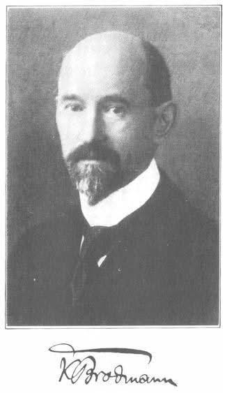 Photograph and signature of Korbinian Brodmann.