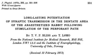 Copy of the title page of the Bliss and Lomo 1973 paper.