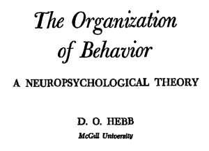 The title page of Hebb's book The Organization of Behavior