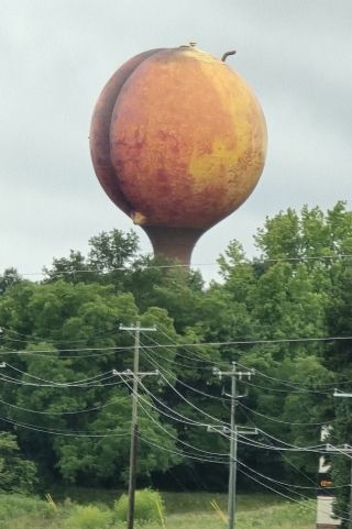 Photograph of a water tower near Gaffney, SC.