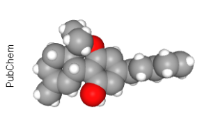 Space-filling model of delta9-THC