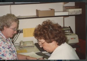 Women working at a desk