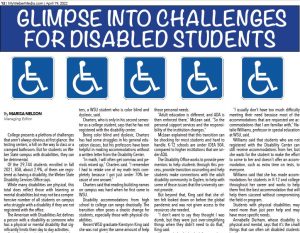 Image of Weber State University Signpost article titled Glimpse into Challenges for Disabled Students