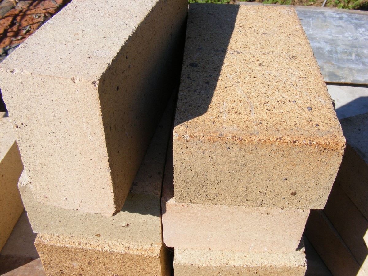 Photograph of refractory bricks.