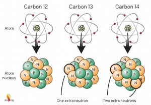 Depiction of the isotopes of carbon.