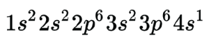 Chemical formula of potassium.