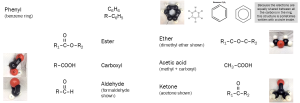 Image showing formulaic structures for various organic functional groups.