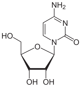 2-dimensional drawing of the molecule cytidine.