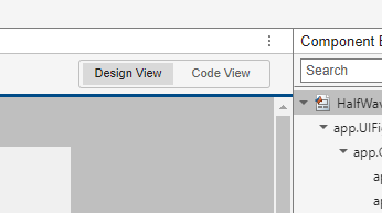 Code view button screenshot located next to the design view button.