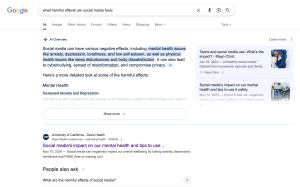 Screenshot of search results from Google.