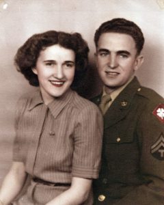 Fig. 1. Joe Hilton and sweetheart Joan Walker sit for a photographer during Joe’s furlough in WWII.