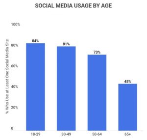 Fig. 1. Chris Kolmar, Social Media Usage By Age, photograph, 2023