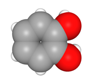 Space-filling model of a catechol group.