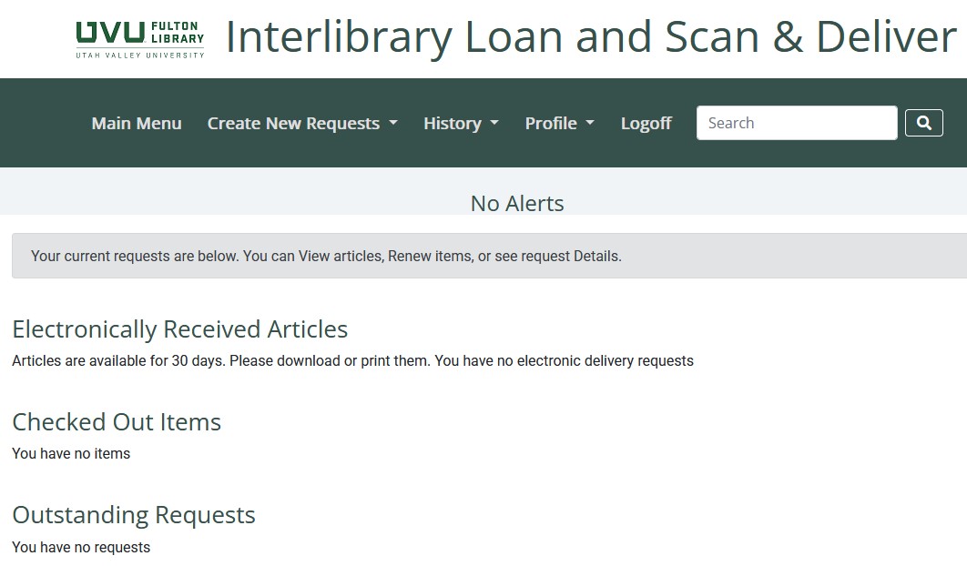 Interlibrary Loan page