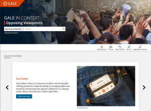 Opposing Viewpoints database homepage