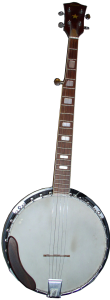 Image of a bluegrass banjo.