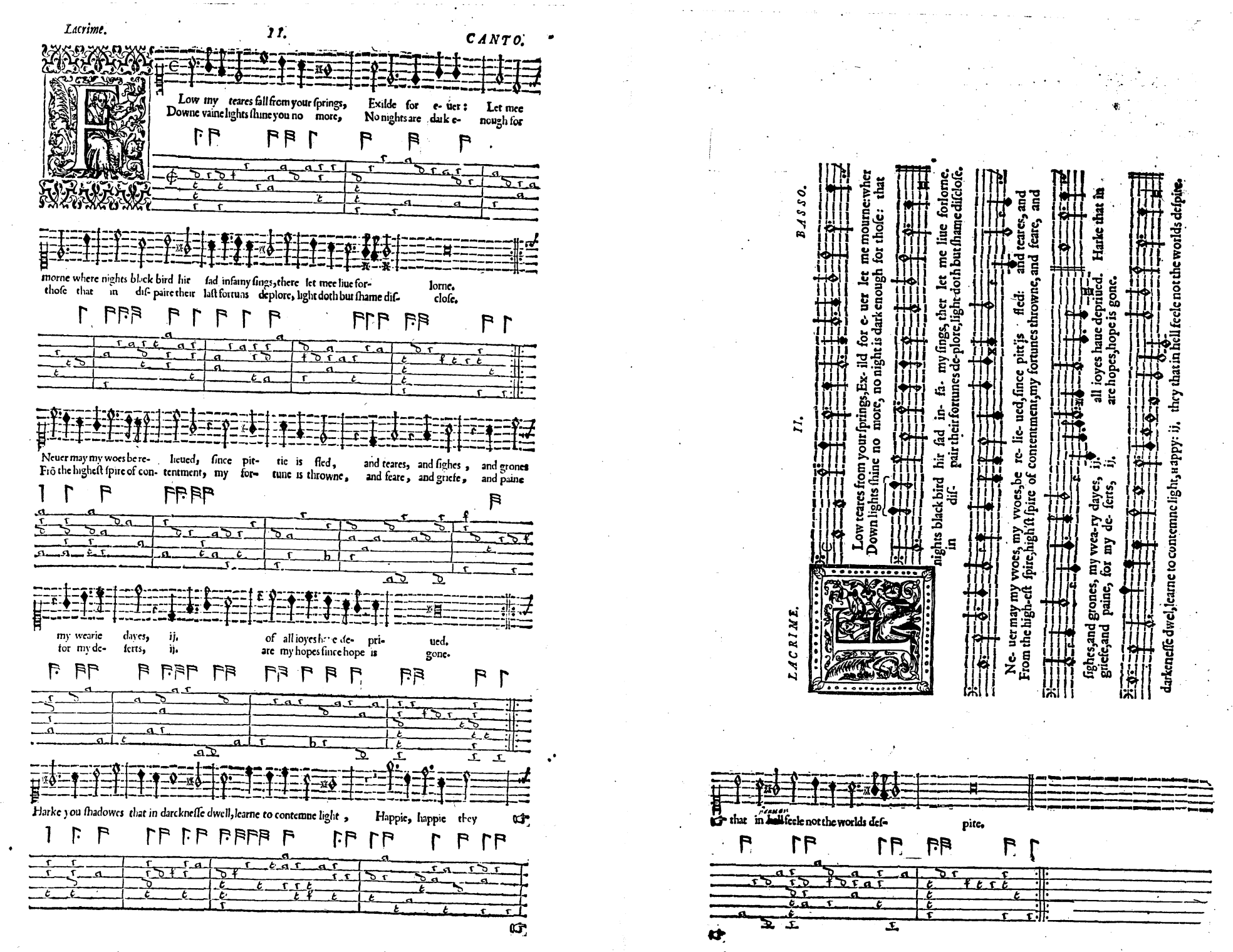 Sheet music for Downland's ayre.