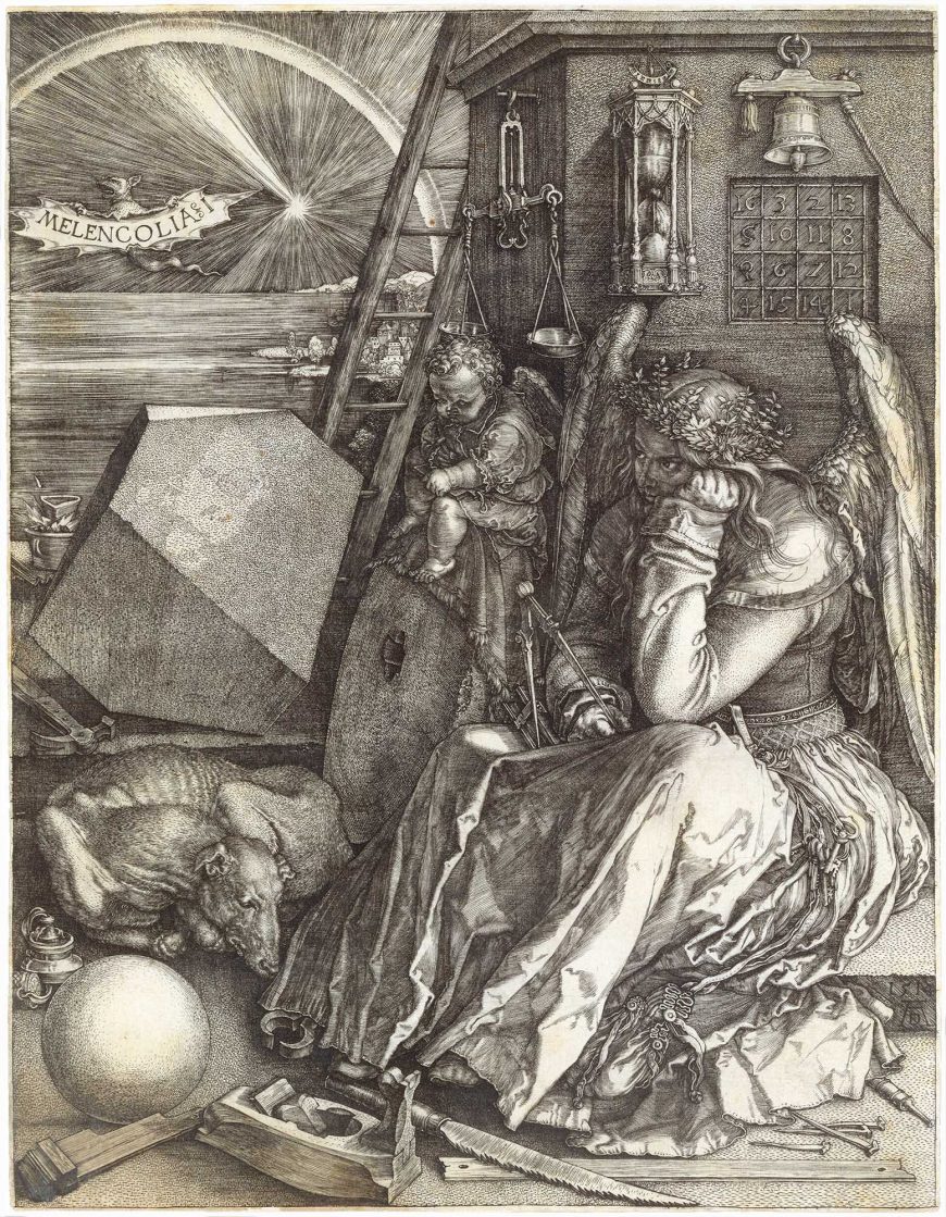 Albrecht Dürer, Melencolia I, 1514, engraving, 23.81 x 18.57 cm (Mia)