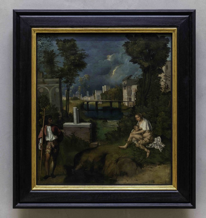 Giorgione, The Tempest, c. 1505-1508, oil with traces of tempera on canvas, 82 x 73 cm (Gallerie dell’Accademia, Venice) (photo: Steven Zucker, CC BY-NC-SA 2.0)