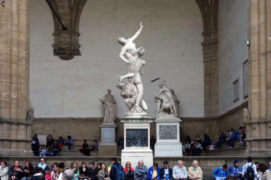 Giambologna, Abduction of a Sabine Woman, 1581-83, marble, 410 cm high (Loggia dei Lanzi, Florence)