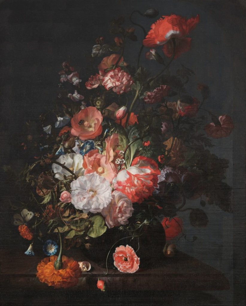 Rachel Ruysch, Flower Still Life, c. 1726, oil on canvas, 75.6 x 60.6 cm (Toledo Museum of Art, Ohio)