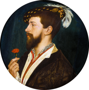 Hans Holbein the Younger, Portrait of Simon George of Cornwall, c. 1535–40, mixed technique on oak, 31 cm in diameter (Städel Museum, Frankfurt am Main, CC BY-SA 4.0)