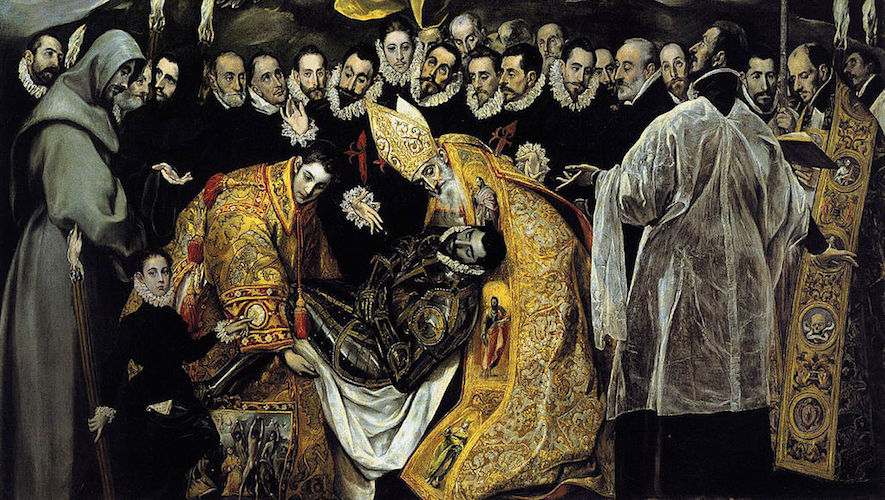 Earthly scene (detail), El Greco, Burial of the Count of Orgaz, 1586–88, oil on canvas, 480 x 360 cm (Santo Tomé, Toledo, Spain)
