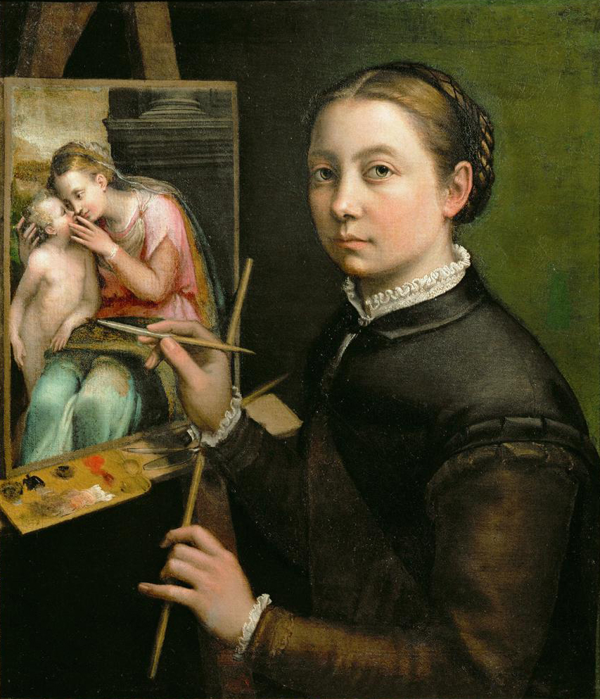 Sofonisba Anguissola, Self-Portrait at the Easel, 1556, oil on canvas, 66 x 57 cm (Łańcut Castle)
